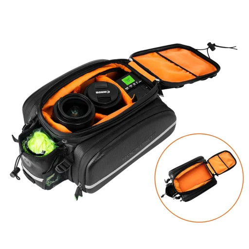 Rockbros A6-6 bicycle bag for trunk, 35 l, with fold-out pockets - black - 5