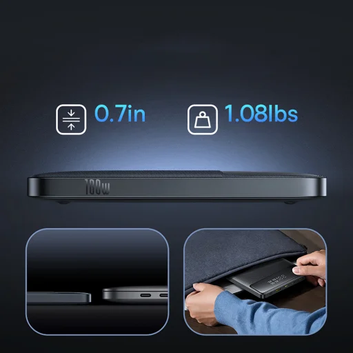 Baseus Blade H1 20000mAh 100W Powerbank kijelzővel - Fekete - 9