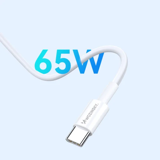 Wozinsky GaN 65W Töltő 2xUSB-C USB Porttal és 65W CC Kábellel - Fehér - 8