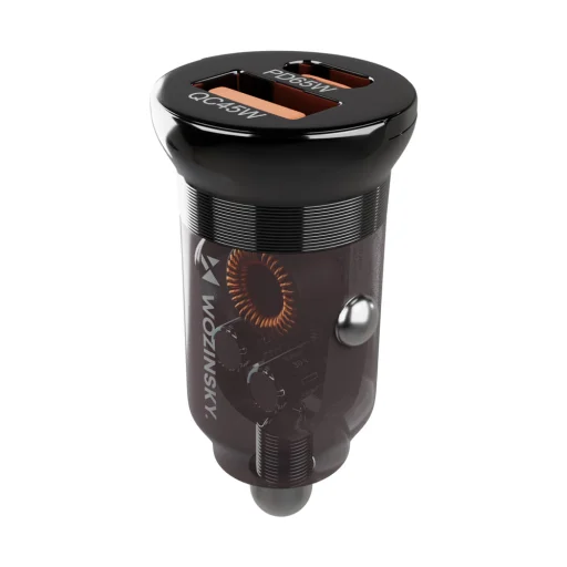 Wozinsky 65W autós töltő USB-C PD 65W / USB-A 45W QC 3.0 - Fekete - 3