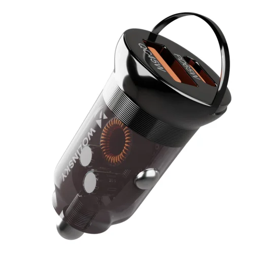 Wozinsky 65W autós töltő USB-C PD 65W / USB-A 45W QC 3.0 - Fekete - 1