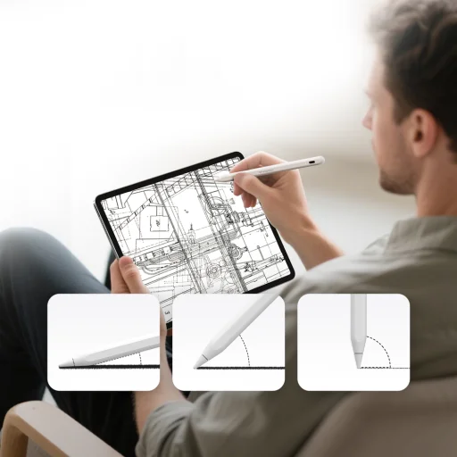 Wozinsky WRA-08 Stylus iPadhoz USB-C Gyors Töltés - Fehér - 6