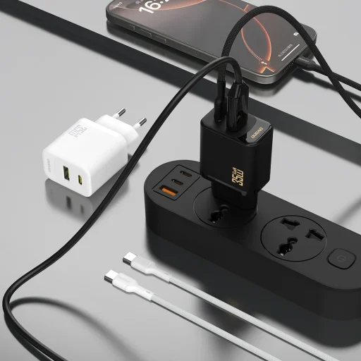 Dudao A27 MaxC 35W GaN Fali Töltő + USB-C Kábel - Fehér - 9
