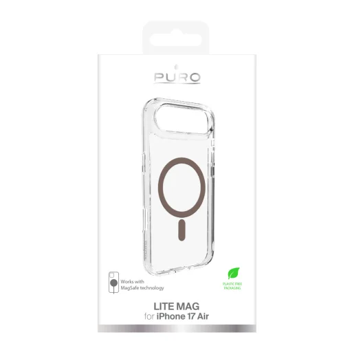  iPhone 17 Air Átlátszó barna gyűrűvel Puro Lite Mag TPU+PC tok MagSafe kompatibilitással tok - 2