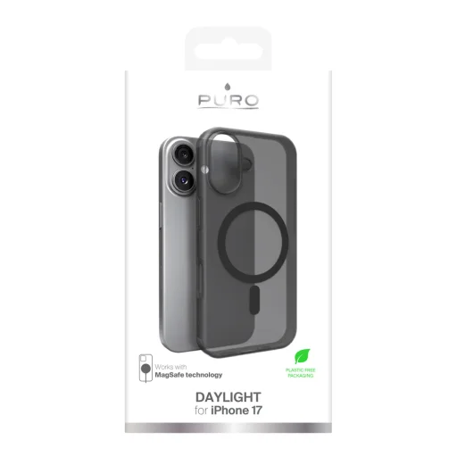  iPhone 17 Félig átlátszó fekete Puro Daylight Magsafe Kompatibilis Szilikon tok - 2