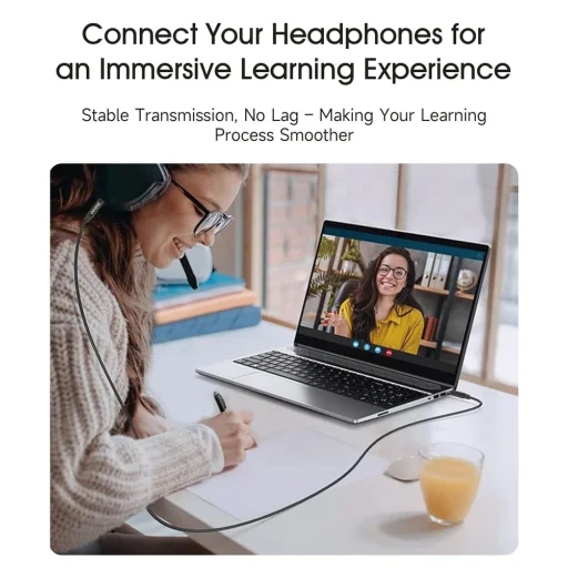 Dudao L12S AUX kábel mini jack 3.5mm 1m 3-pólusú sztereó - fekete - 5