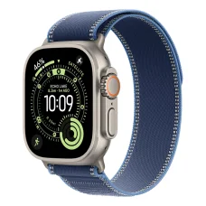 Apple Watch Ultra 3 Cellular 49mm Natural Titanium Case with Blue/Bright Blue Trail Loop - M/L