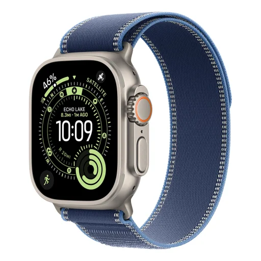 Apple Watch Ultra 3 Cellular 49mm Natural Titanium Case with Blue/Bright Blue Trail Loop - S/M - 1