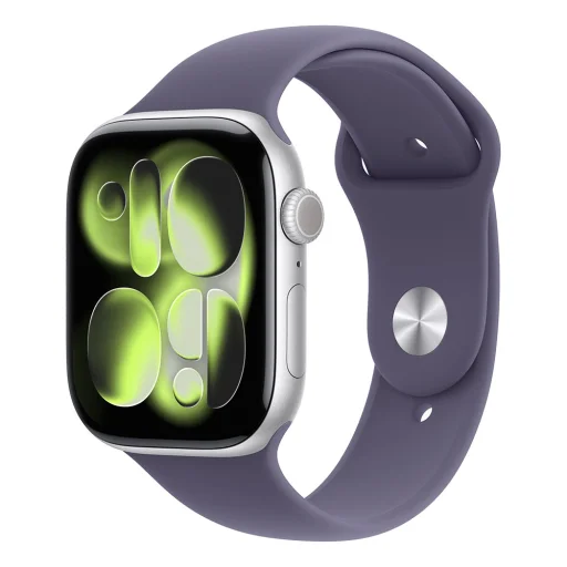 Apple Watch S11 GPS 46mm Silver Aluminium Case with Purple Fog Sport Band - S/M - 1