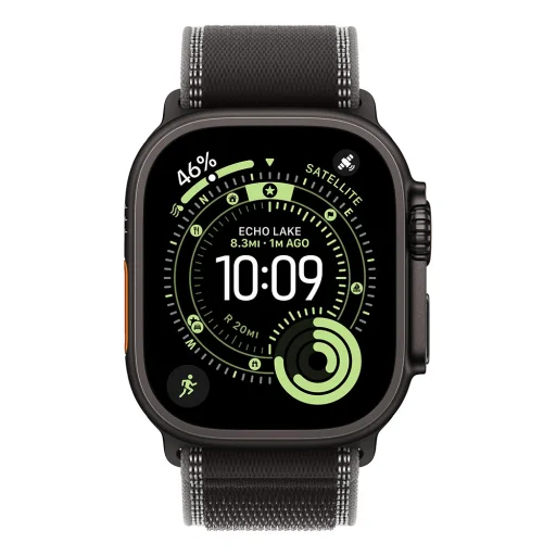 Apple Watch Ultra 3 Cellular 49mm Black Titanium Case with Black/Charcoal Trail Loop - S/M - 2