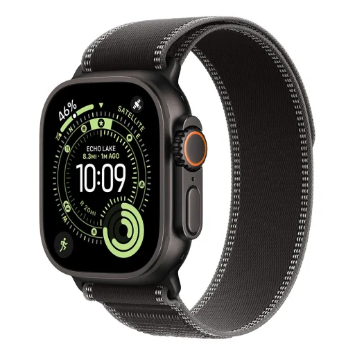 Apple Watch Ultra 3 Cellular 49mm Black Titanium Case with Black/Charcoal Trail Loop - S/M - 1