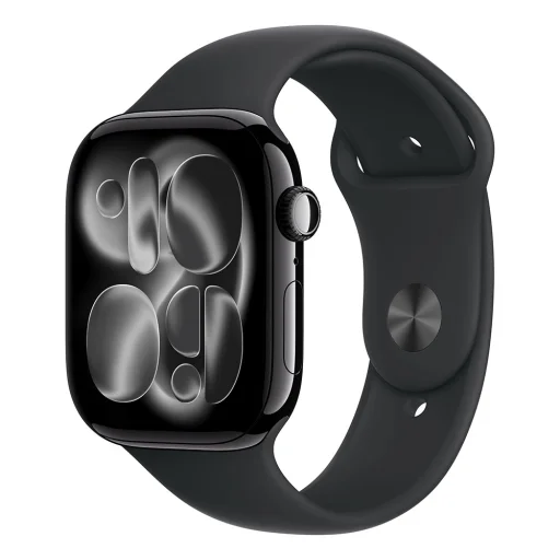 Apple Watch S11 GPS 46mm Jet Black Aluminium Case with Black Sport Band - M/L - 1