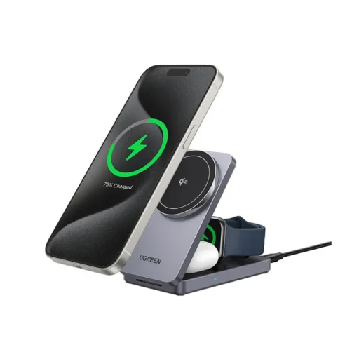 Vezeték nélküli töltő UGREEN W707, 25W, 1.67A, Szürke - 1
