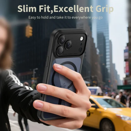 iPhone 17 Pro Tech-protect Magpeak Magsafe Cc Fekete/áttetsző tok - 5