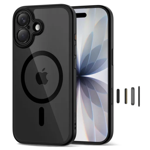 iPhone 17 Tech-protect Magpeak Magsafe CC fekete/átlátszó tok - 2