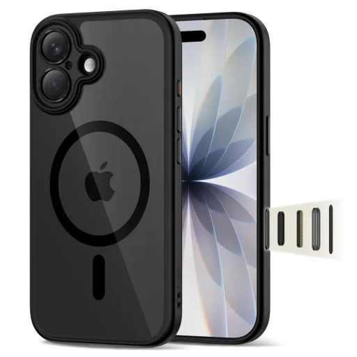 iPhone 17 Tech-protect Magpeak Magsafe CC fekete/átlátszó tok - 1