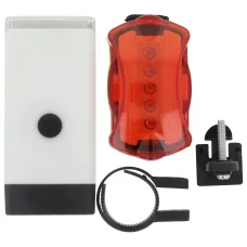 Setty kerékpárlámpa szett első fehér + hátsó fekete LR-02