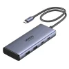 UGREEN CM498 (45379) USB-C Hub, 2 x USB-A 3.2 - 3 x USB-C - 2 x HDMI, Szürke