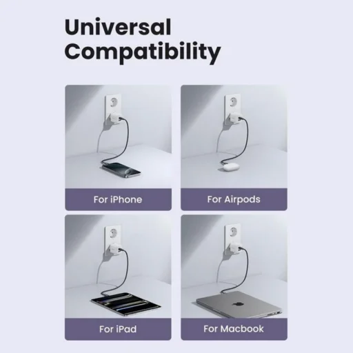 Fali töltő UGREEN X516, 30W, 3A, 1 x USB-A - 1 x USB-C, Fehér - 4