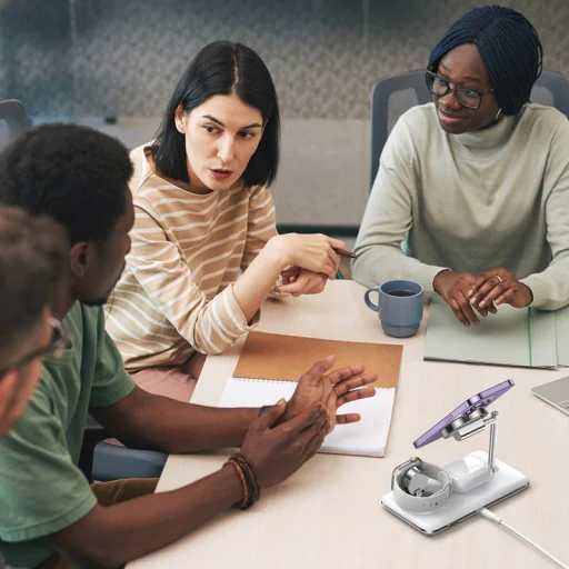 UGREEN CD278 3 az 1-ben vezeték nélküli töltőállomás, 25W, 1.67A, fehér MFi - 7