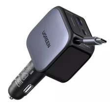 UGREEN EC603 autós töltő, 90W, 6.1A, 1 x USB-A - 1 x USB-C, USB-C kábellel, Szürke