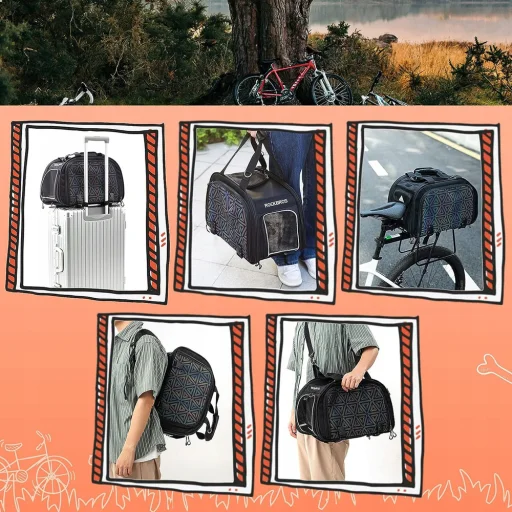 Rockbros 30140028001 szállító biciklis táska macskáknak és kutyáknak - fekete - 11