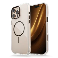 Átlátszó Vékony Mag tok iPhone 12 / 12 Pro 6,1'' fekete tok