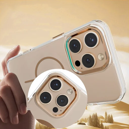 iPhone 17 Pro átlátszó vékony arany tok - 6