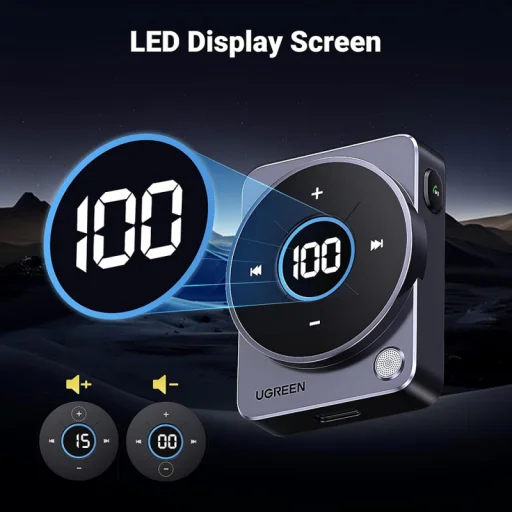 UGREEN CM724 Bluetooth vevő, szürke - 2