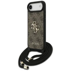 iPhone 17 Air Guess 4G Big Logo Cord Stap Crossbody tok, barna