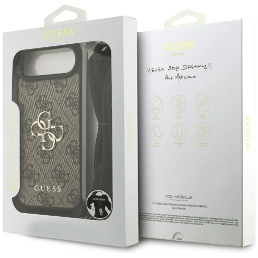 iPhone 17 Air Guess 4G Big Logo Cord Stap Crossbody tok, barna - 6
