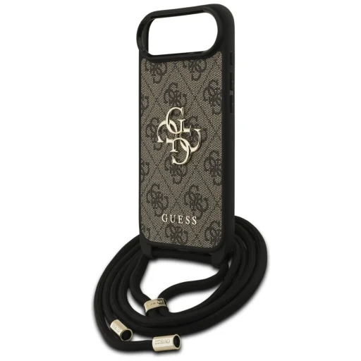 iPhone 17 Air Guess 4G Big Logo Cord Stap Crossbody tok, barna - 4