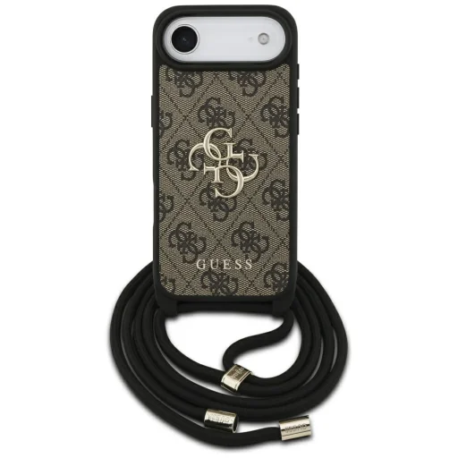 iPhone 17 Air Guess 4G Big Logo Cord Stap Crossbody tok, barna - 5