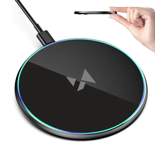 Wozinsky WLI-01Y 15W Qi Induktív Töltő USB-C Kábellel - Fekete - 5