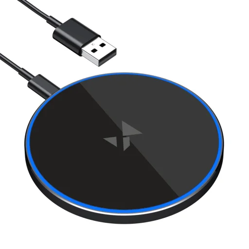 Wozinsky WLI-01Y 15W Qi Induktív Töltő USB-C Kábellel - Fekete - 1