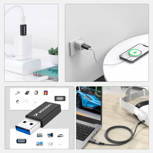 Wozinsky WAAC-01 USB-A - USB-C OTG Adapter - Fekete - 2