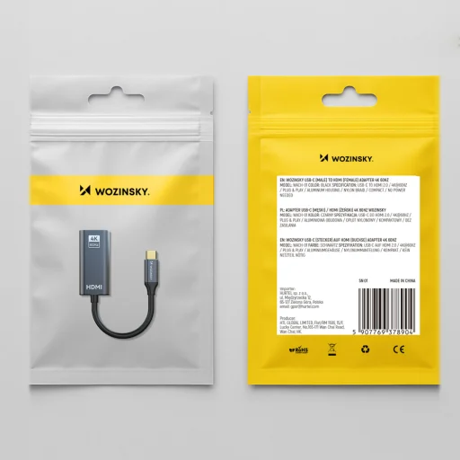 Wozinsky WACH-01 USB-C - HDMI 4K 60Hz Adapter - Fekete - 13