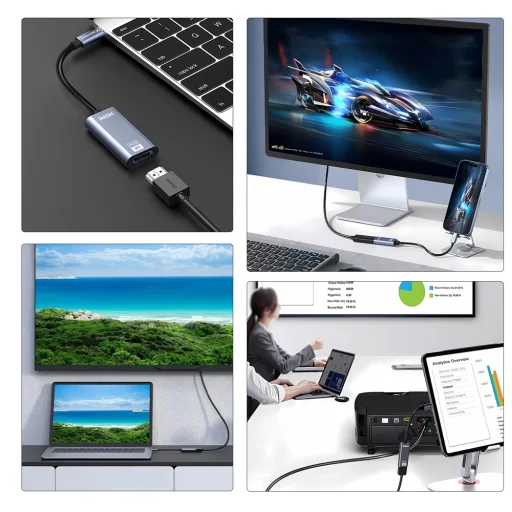 Wozinsky WACH-01 USB-C - HDMI 4K 60Hz Adapter - Fekete - 5