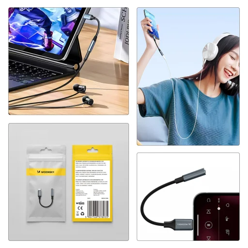 Wozinsky WALJ-01 Lightning adapter - 3.5mm mini jack - black - 2