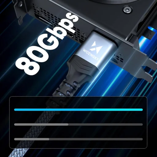 Wozinsky WPS-16AYL2S DisplayPort 2.1 kábel VESA tanúsítvánnyal 80 Gb/s 16K@60Hz 8K@120Hz 4K@240Hz HDR HDCP DSC 2m - Fekete - 8