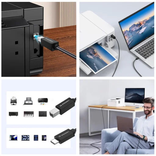 Wozinsky WKDDY1S USB-B - USB-C Cable 1m - Black - 9