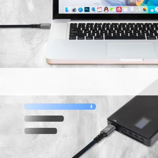 Wozinsky WPS-UY42S USB-C Thunderbolt 4 Kábel 240W 2m 4K - Fekete - 8