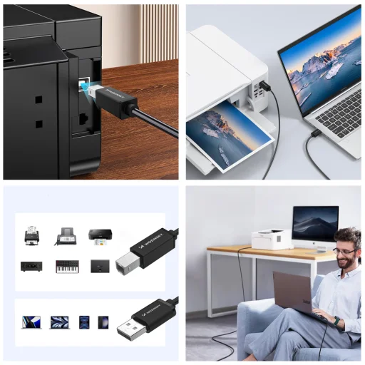 Wozinsky WKDDY3S USB-B - USB-A 480Mb/s Kábel 2m - Fekete - 10