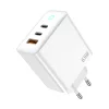 JELLICO hálózati töltő EU20 GaN PD 65W 2xUSB-C + 1xUSB QC3.0 + kábel USB-C - USB-C Fehér thumbnail