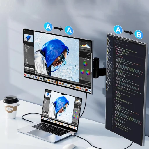 Wozinsky WCCH-01 USB-C - HDMI 4K 60Hz Kábel 1.8m - Fekete - 7