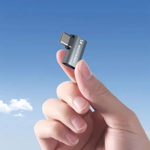 Wozinsky WPKB-01 oldalsó szögletes adapter USB-C - USB-C 40Gb/s 240W 8K OTG - szürke - 6