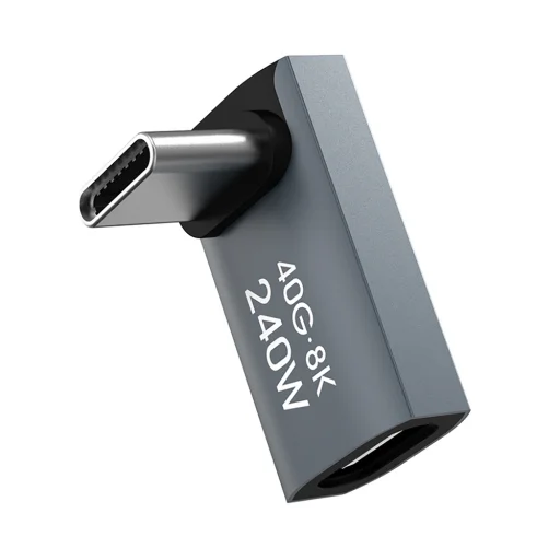 Wozinsky WPKF-01 szögletes USB-C - USB-C 40Gb/s 240W 8K OTG adapter - szürke - 2