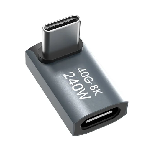 Wozinsky WPKF-01 szögletes USB-C - USB-C 40Gb/s 240W 8K OTG adapter - szürke - 4