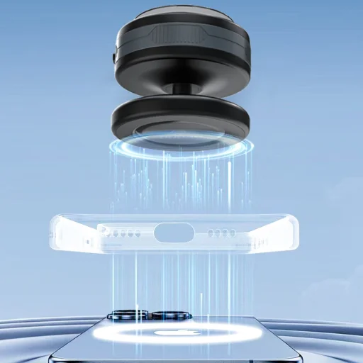 Wozinsky WUSQ-01 műszerfalra erősíthető autós telefontartó Qi töltővel MagSafe kompatibilis - fekete - 8