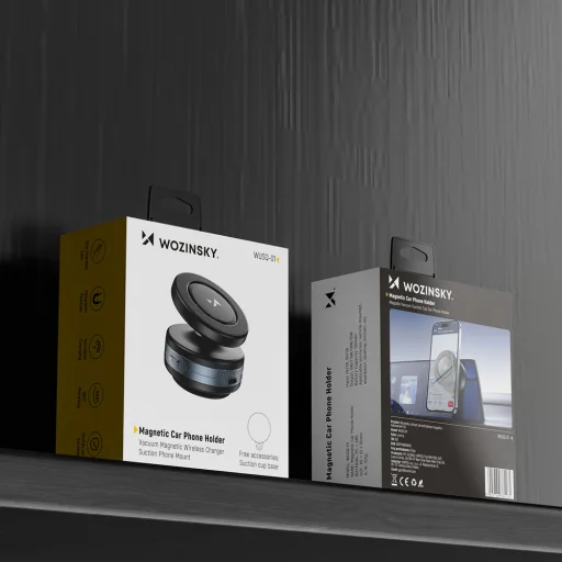 Wozinsky WUSQ-01 műszerfalra erősíthető autós telefontartó Qi töltővel MagSafe kompatibilis - fekete - 10